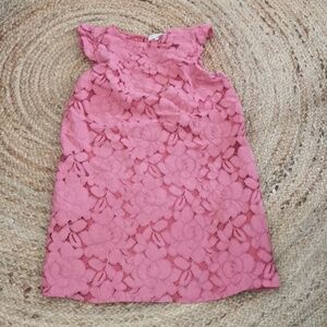 Monteau salmon color sleeveless lace overlay eyelet mini dress Size Large